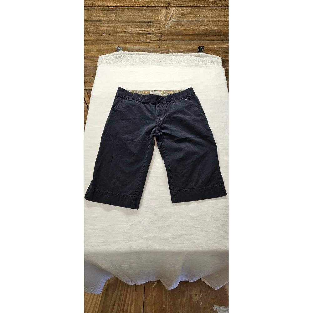 Old Navy Womens Navy Blue Cotton Bermuda Shorts Embroidered Deer Size 12
